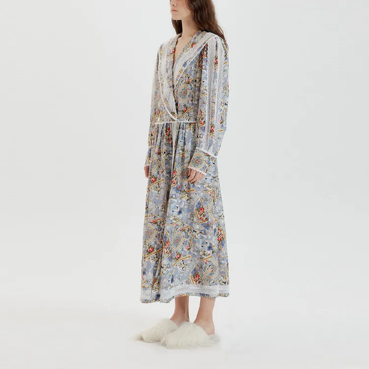 EENK Long-Sleeved Dresses Women's Lavender-5