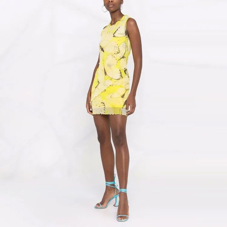 Blumarine Sleeveless Dresses Women's Yellow-3