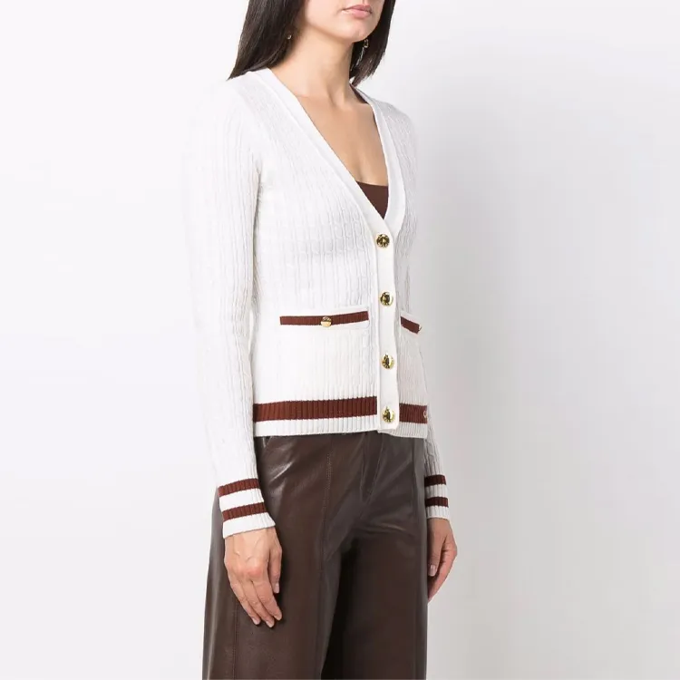 GANNI FW21 Knitted Fabric Cardigan Women's White-2