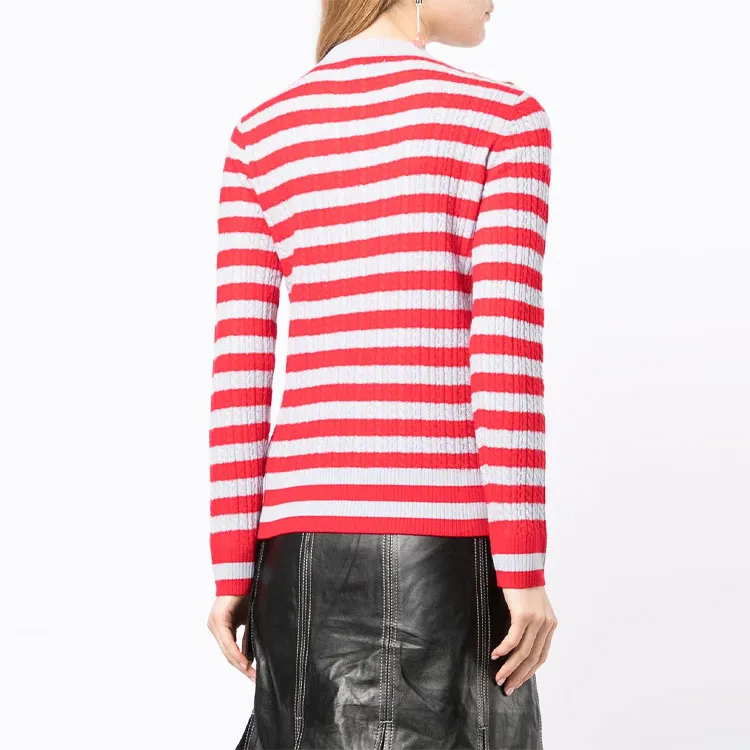 GANNI Striped Cable Knit Jumper-3