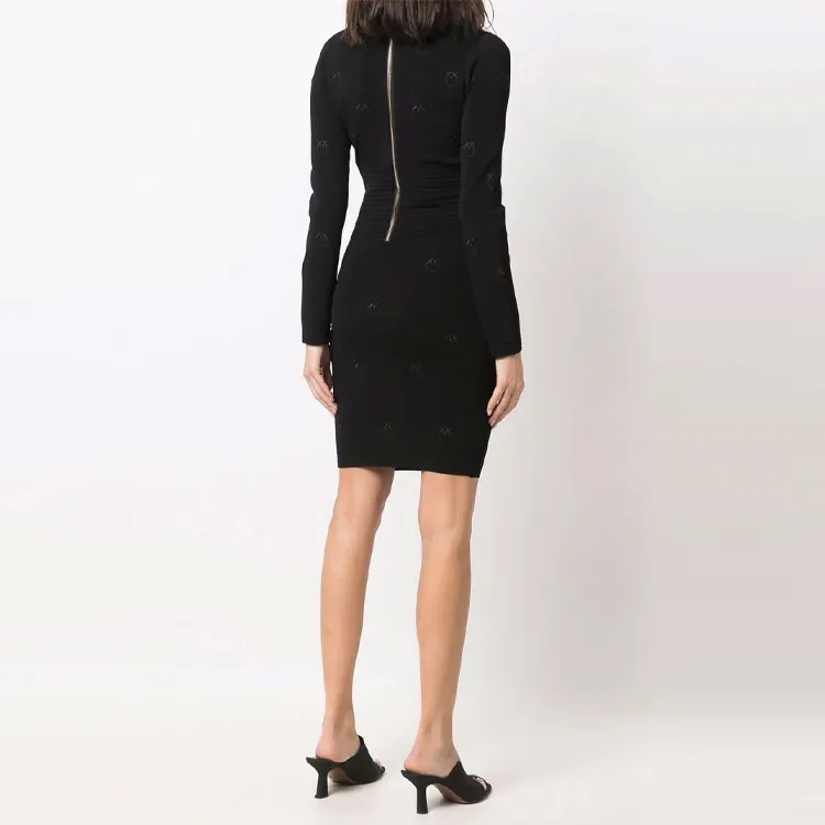 PINKO SS22 Long Sleeved Dresses Women's Black-2