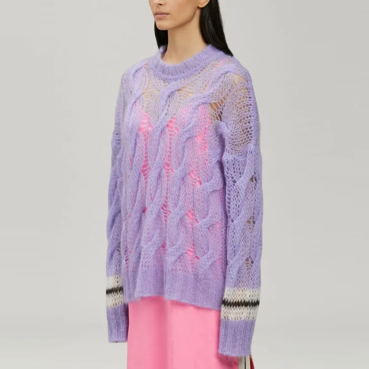 PALM ANGELS SS22 Loose Fit Sweater Women's Purple-4