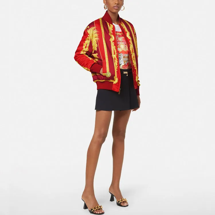 VERSACE Jackets Women's Red-3