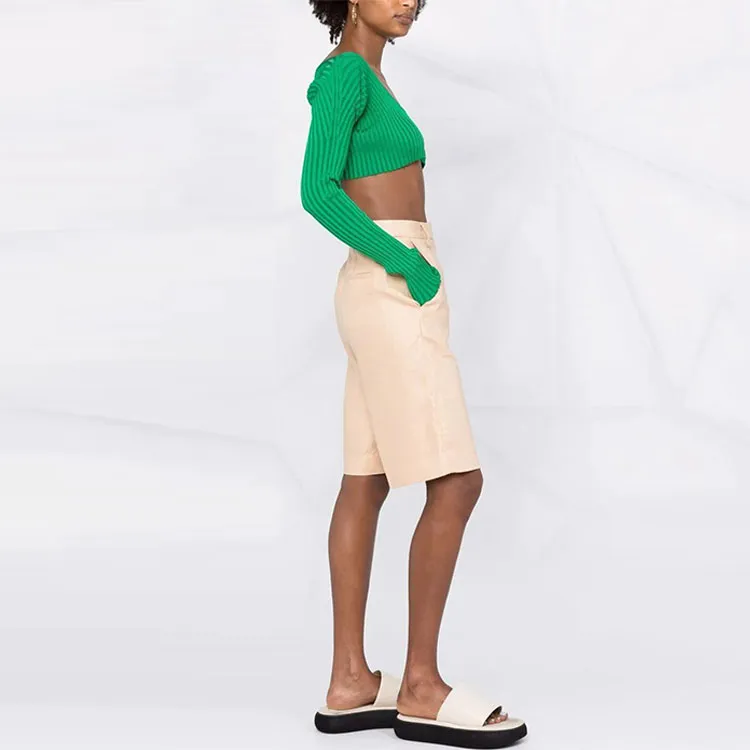 Jacquemus SS22 Slim Fit Sweater Women's Green-3