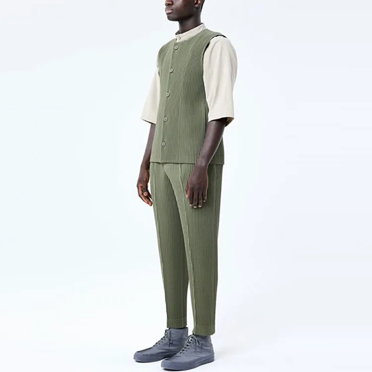 Homme Plissé Issey Miyake Vests Men Green-4