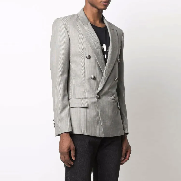 BALMAIN Business Suits Men Gray-3