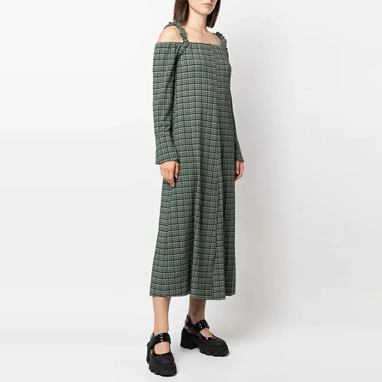 GANNI Slip Dresses Women's Green-3