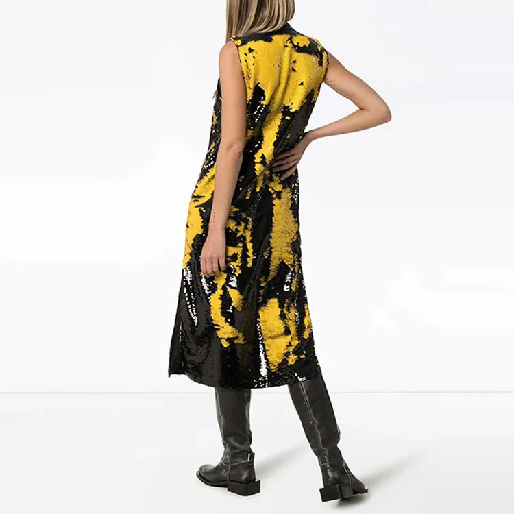 GANNI Sleeveless Dresses Women's Yellow-3