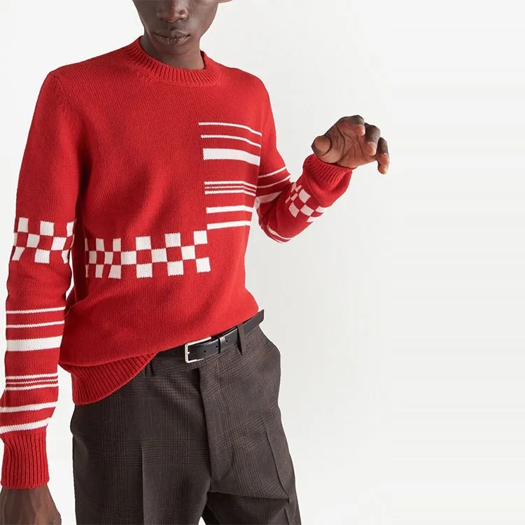 PRADA Cashmere Sweaters Men Red-3
