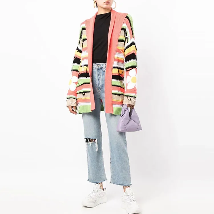 GCDS Mixed knit Belted Cardigan-3