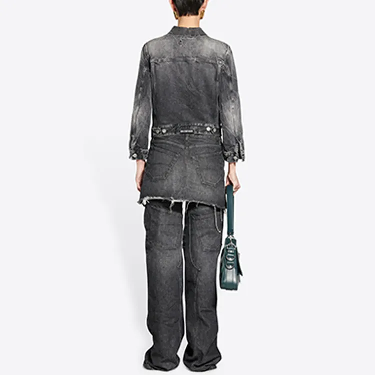 Balenciaga Distressed Effect Denim Jacket-3