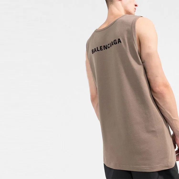 Balenciaga SS22 Tank Tops Regular Version Men's Brown-3