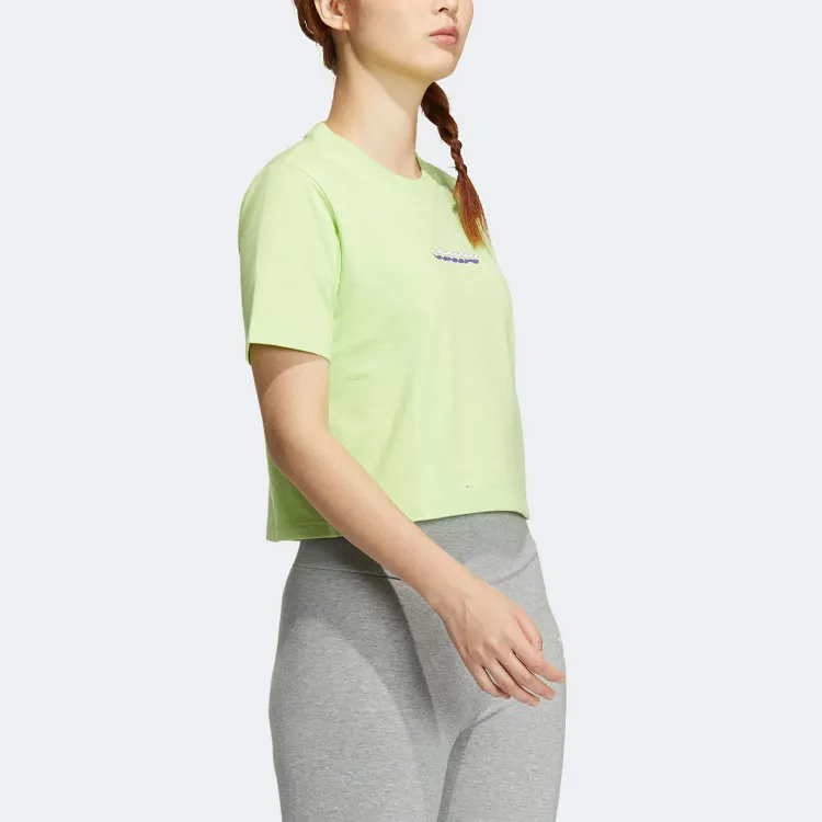 Adidas Originals T Shirt Women's Lime Green-2