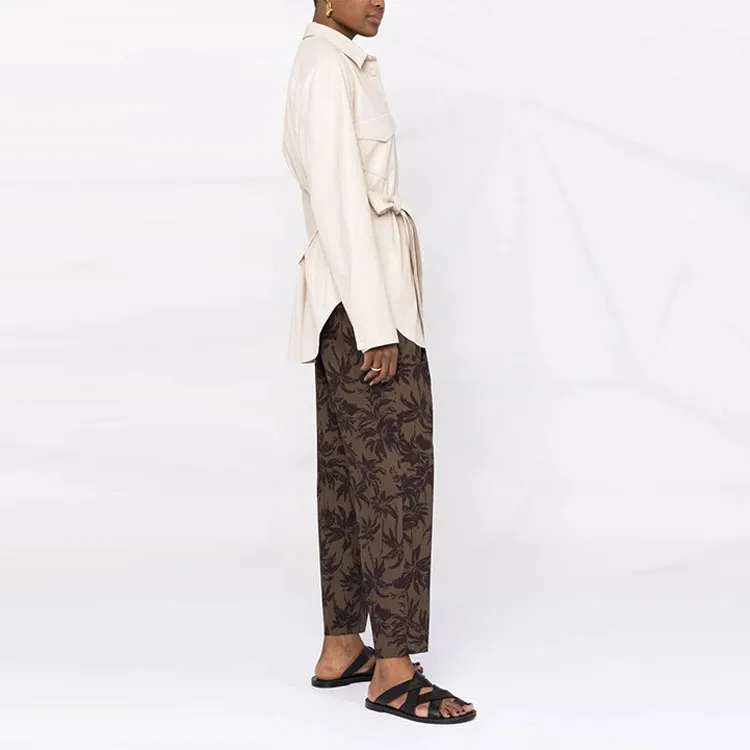 NANUSHKA Vegan leather Belted Oversize Shirt-3