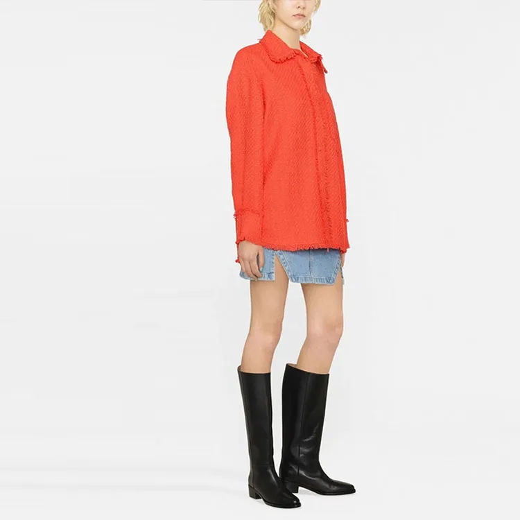 MSGM Fringed Tweed Overshirt-3