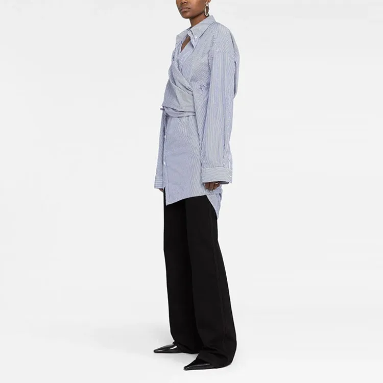 Balenciaga Wrap Dress Blue/White-2