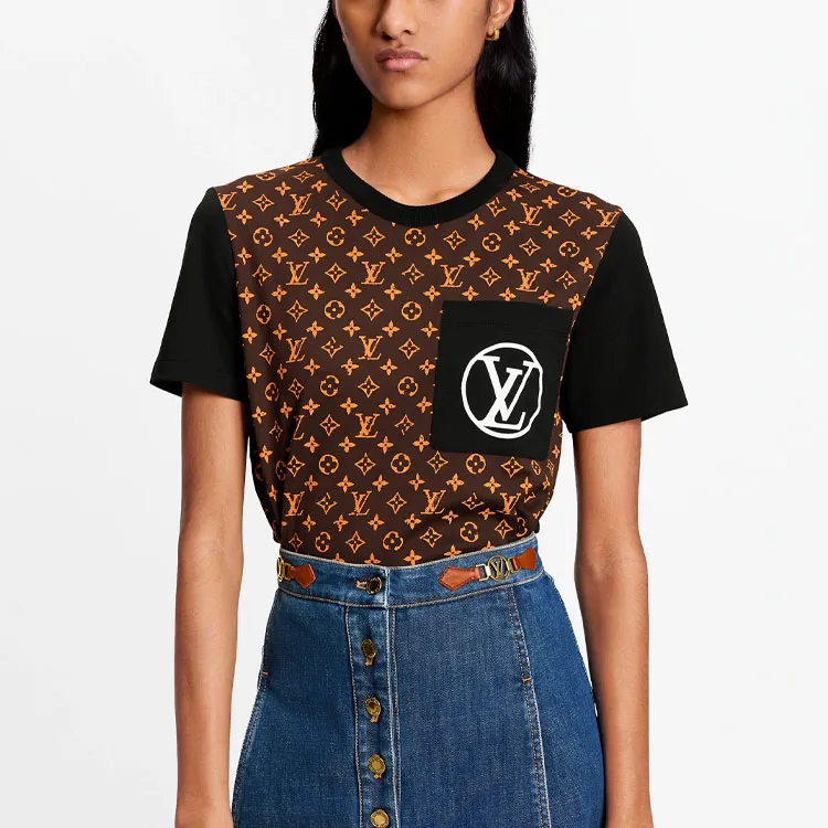 LOUIS VUITTON New Quarterly Products Of LV T Shirts Women's Brown-2