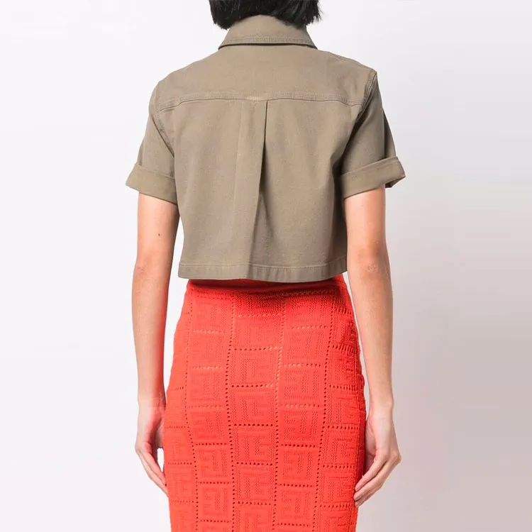 BALMAIN Crop Tops Women's Green-2