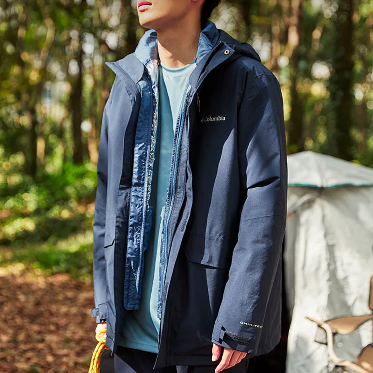 Columbia Water-Resistant Windproof Warm And Rainproof Windbreaker Jacket Men's Blue-5