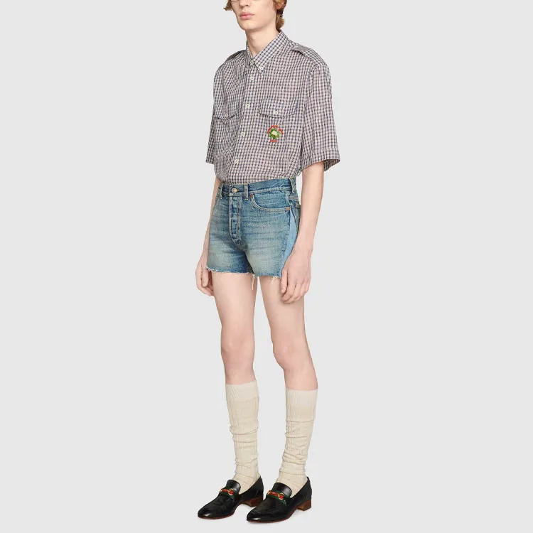 GUCCI Denim Shorts Men Blue-4