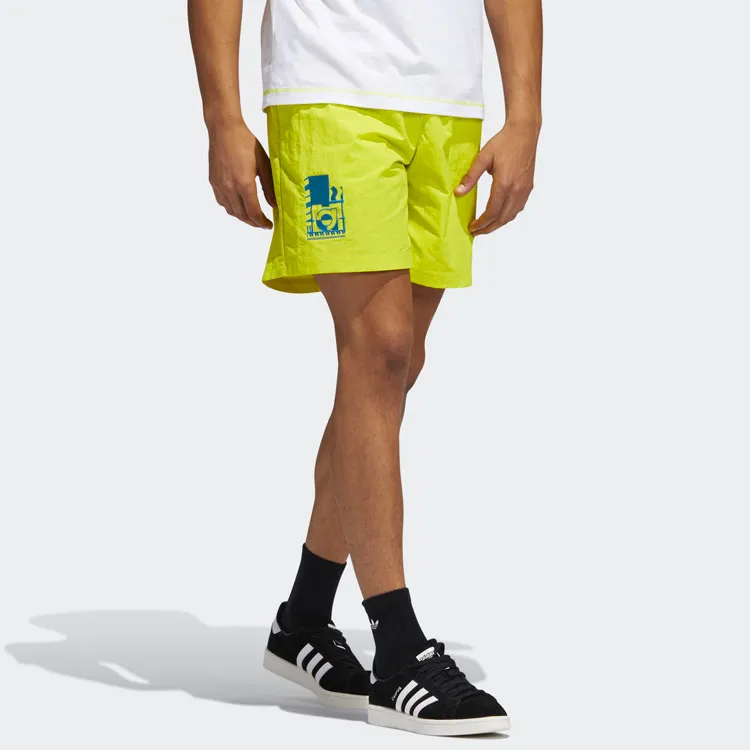 Adidas Originals Casual Shorts Men Yellow Green-3