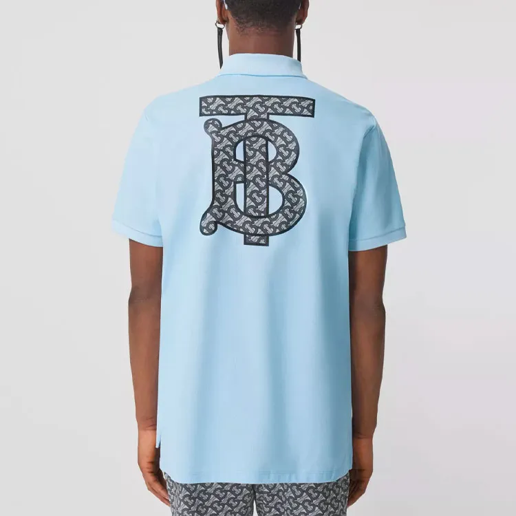 Burberry Polo Shirts Men Light Blue-4