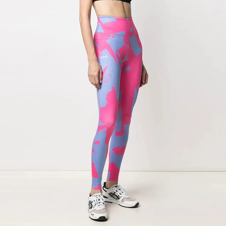 OFF WHITE Printed High Waist Leggings Pink/Purple-3