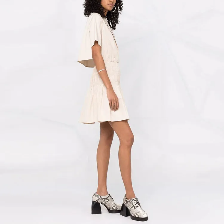 Self-portrait Short-Sleeved Dresses Women's Beige-5