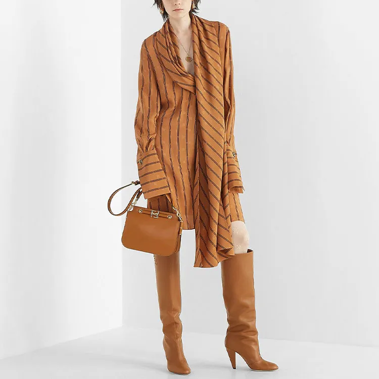FENDI Karligraphy Striped Silk Dress-2