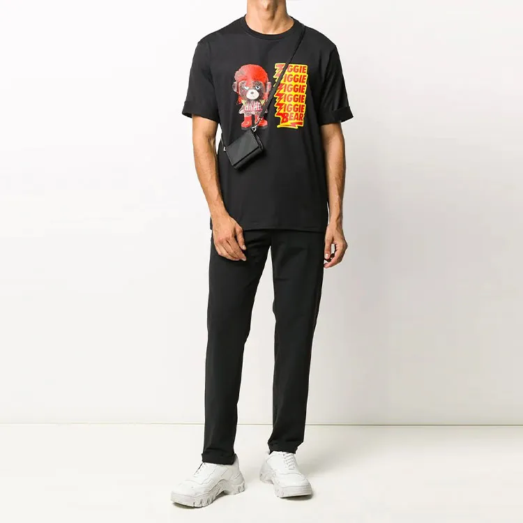 Neil Barrett Ziggie Bear Print Cotton T shirt-1