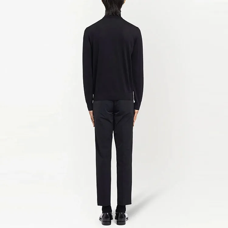 PRADA Logo Fine Knit Turtleneck Jumper-2