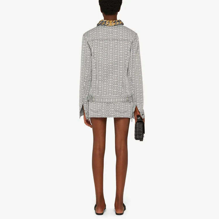 Givenchy 4G Jacquard Denim Effect Jacket 'Black/White'-2