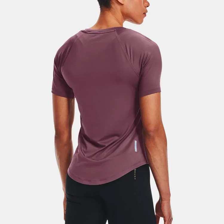 Under Armour RUSH Raglan Sleeve T Shirt Women's Gray Mist Purple-4