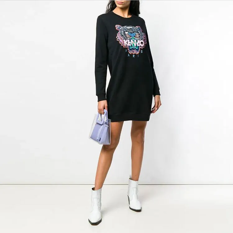 KENZO Long Sleeved Dresses Women's Black-1