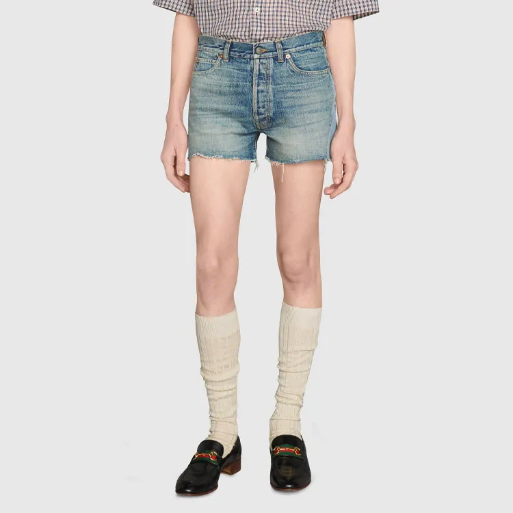 GUCCI Denim Shorts Men Blue-1