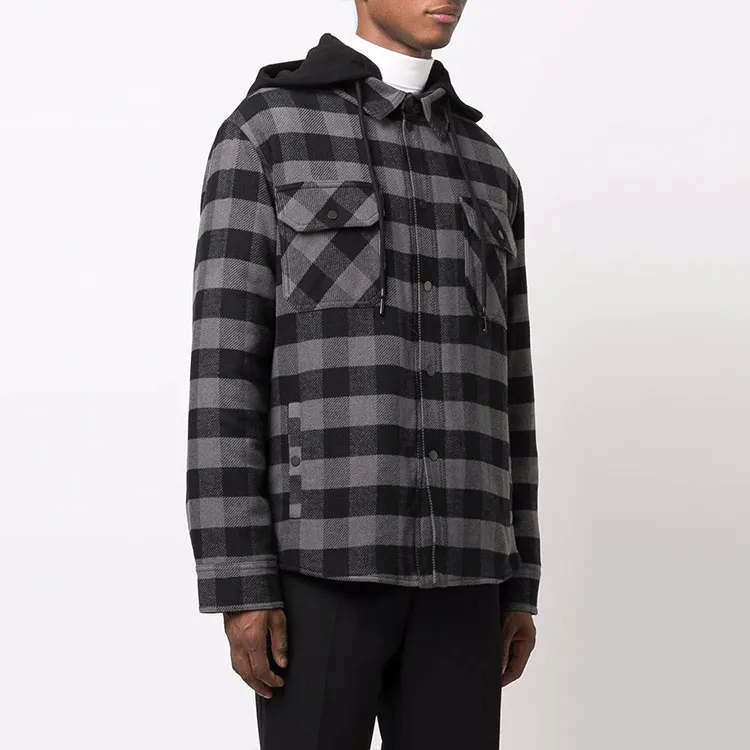 OFF-WHITE Checked Hooded Shirt-3