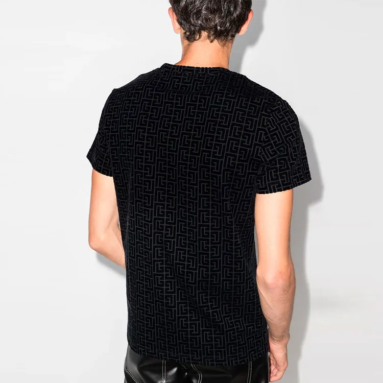 BALMAIN Eco Sustainable Monogram Flock T Shirt-1