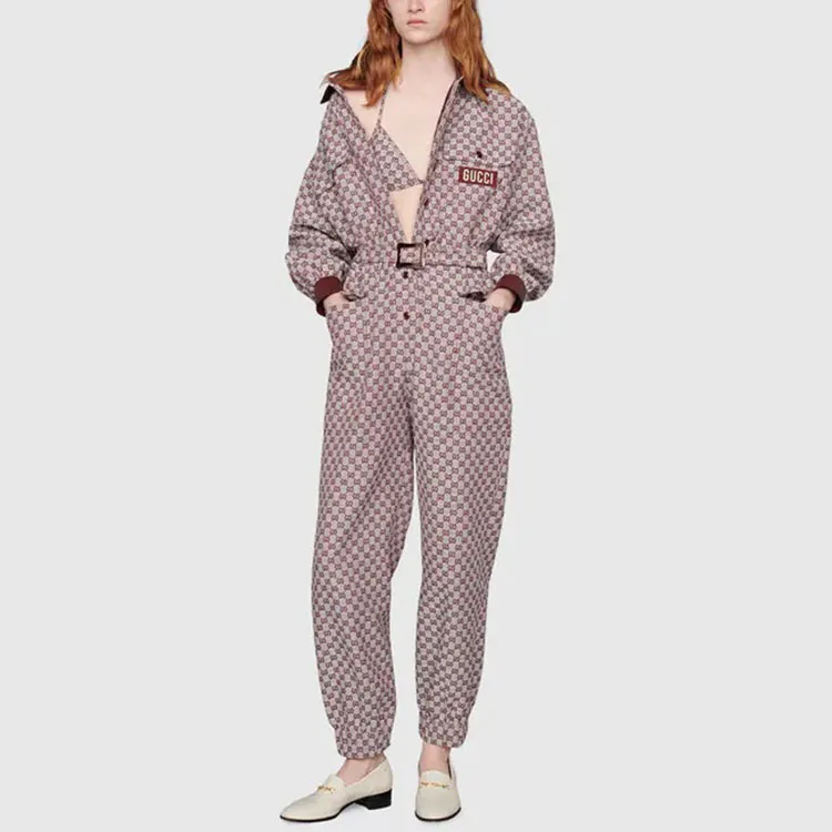 GUCCI Jumpsuits Women's Burgundy-3