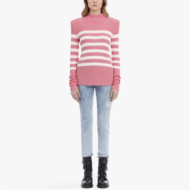 BALMAIN Loose Fit Sweater Women's Pink-1