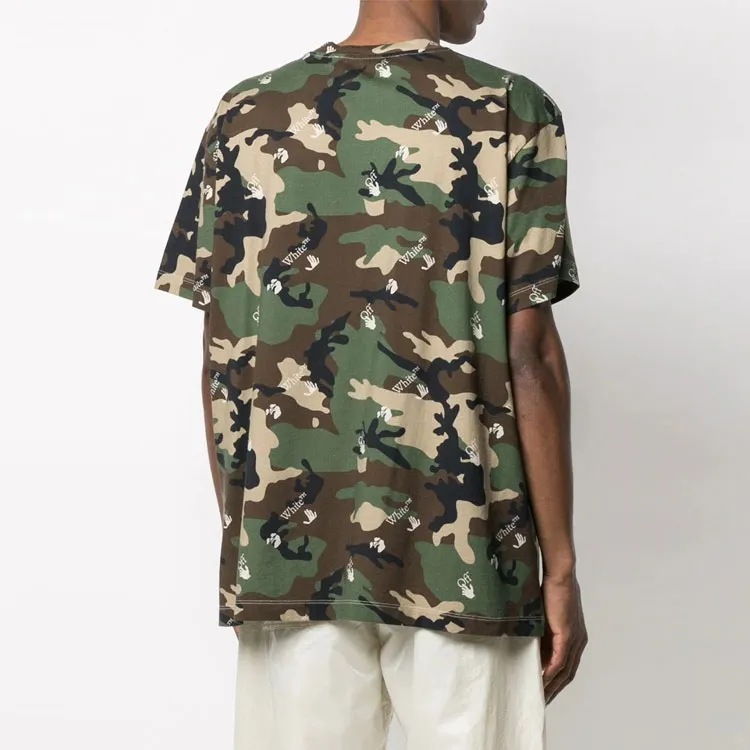 OFF WHITE Camouflage Print Crew Neck T Shirt-1
