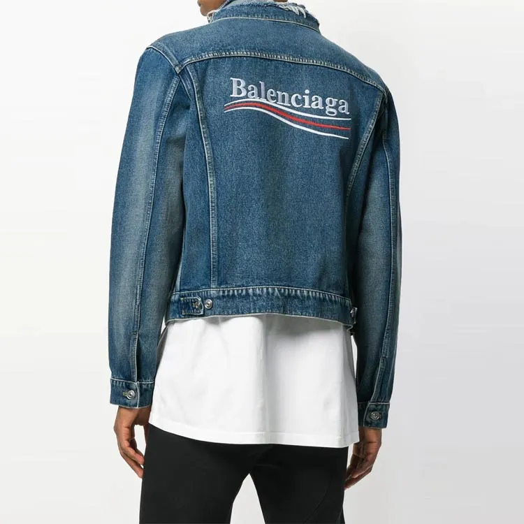 Balenciaga Embroidered Logo Denim Jacket-3