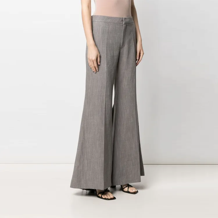 OFF WHITE Tie detail Draped Wide leg Trousers-1