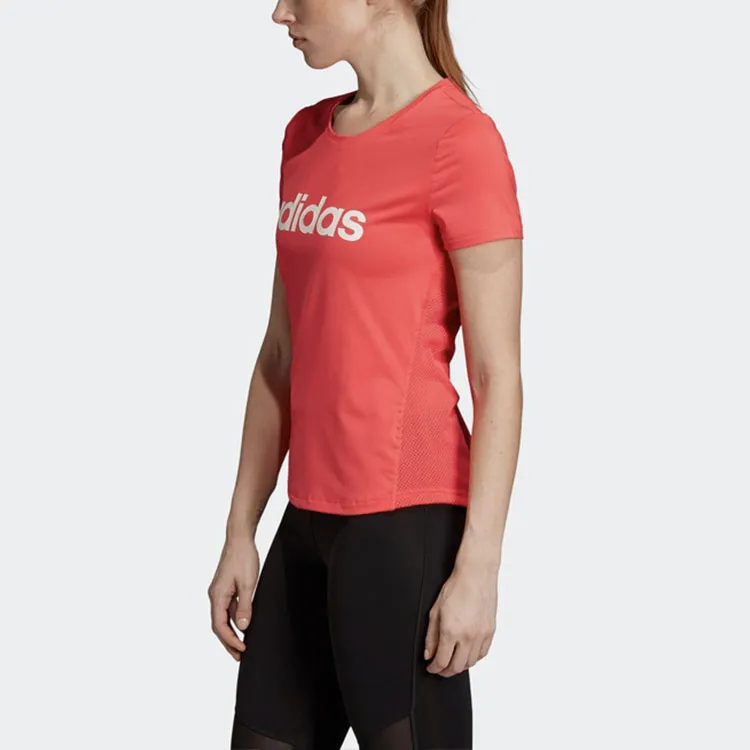 Adidas Set-in Sleeve T-Shirt Women's Bright Pink Fluorescent-5