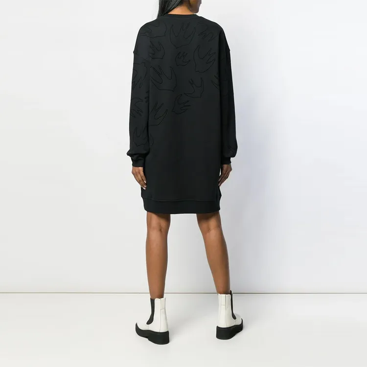 McQ Alexander McQueen Long Sleeved Dresses Women's Black-3