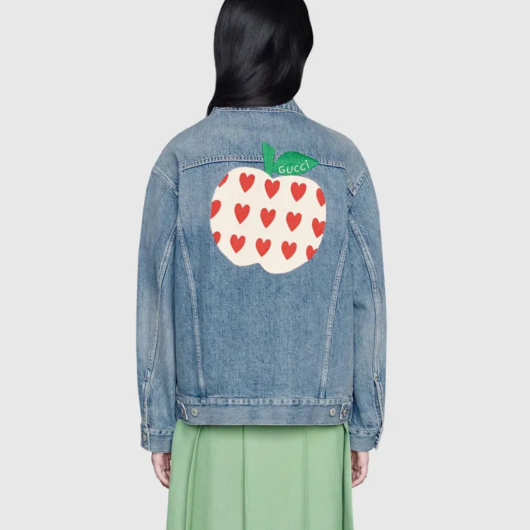 GUCCI Denim Jacket Women's Blue-3