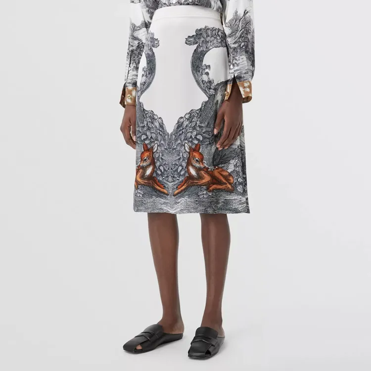Burberry Casual Long Skirts Women's White-3