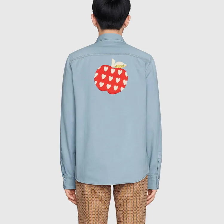 GUCCI Shirts Men Blue-4