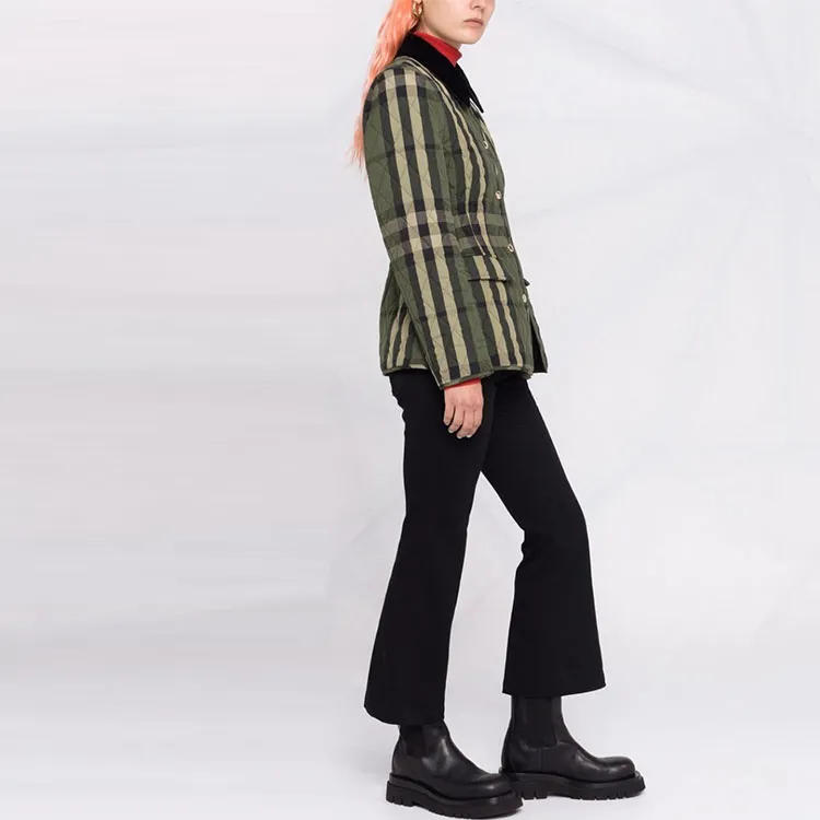Burberry Diamond Quilted Check Jacket Green-3