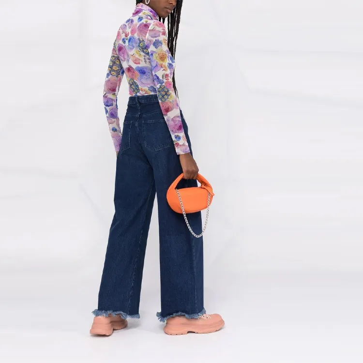 GANNI Printed Mesh Turtleneck 'Multi'-2