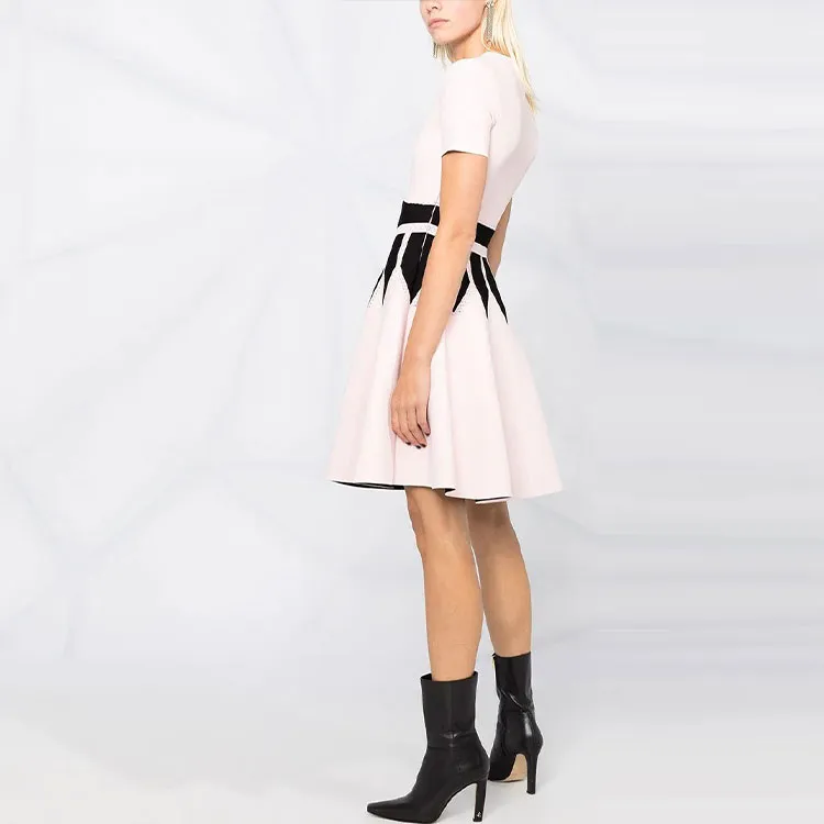 Alexander McQueen Short Sleeved Dresses Women's Pink-3